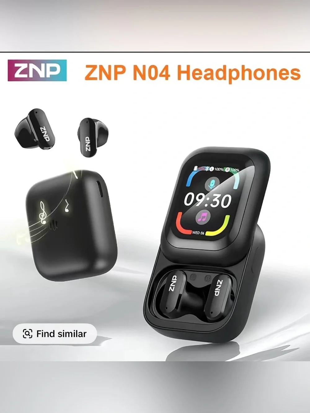 AI Conversion Wireless Earbuds with LED Charging Case – Black